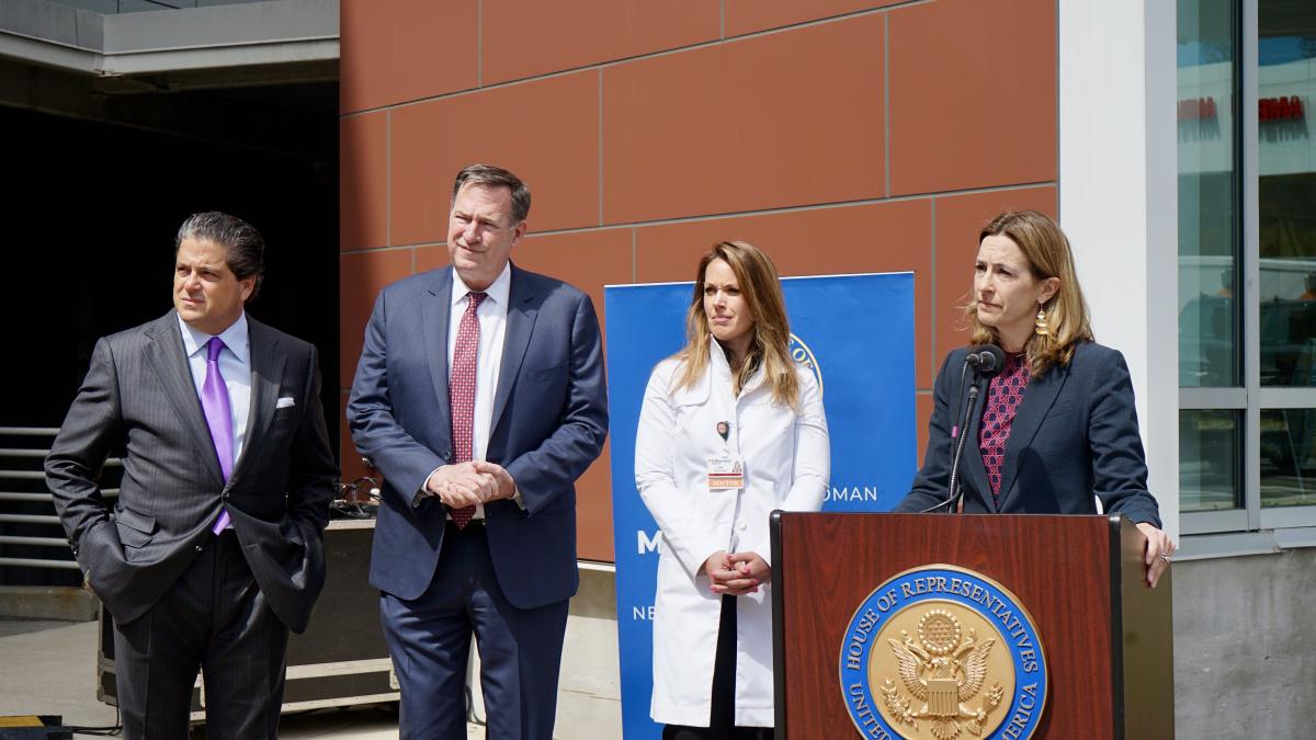 Sherrill stands with health care providers and hospital leadership