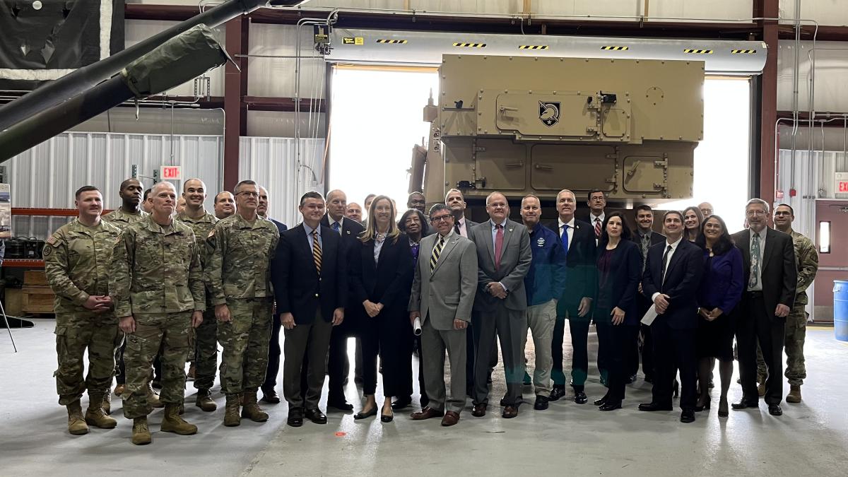 Group photo on base