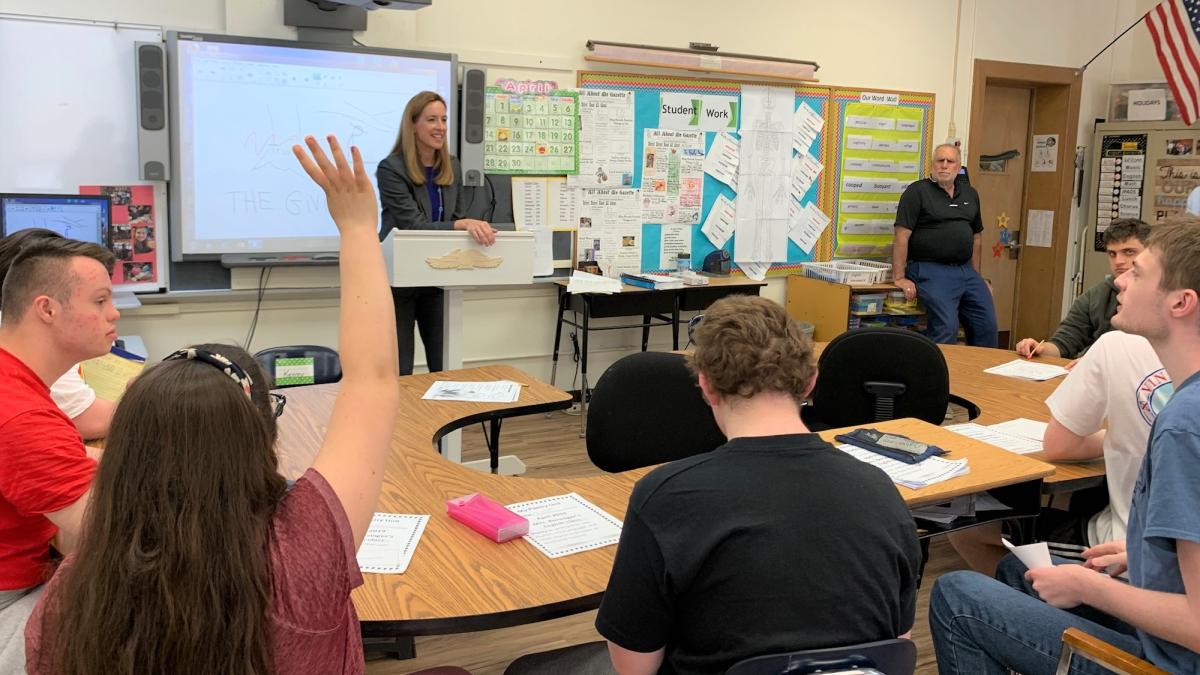 Congresswoman Sherrill meets with students at ECLC in Chatham during Autism Awareness Month.