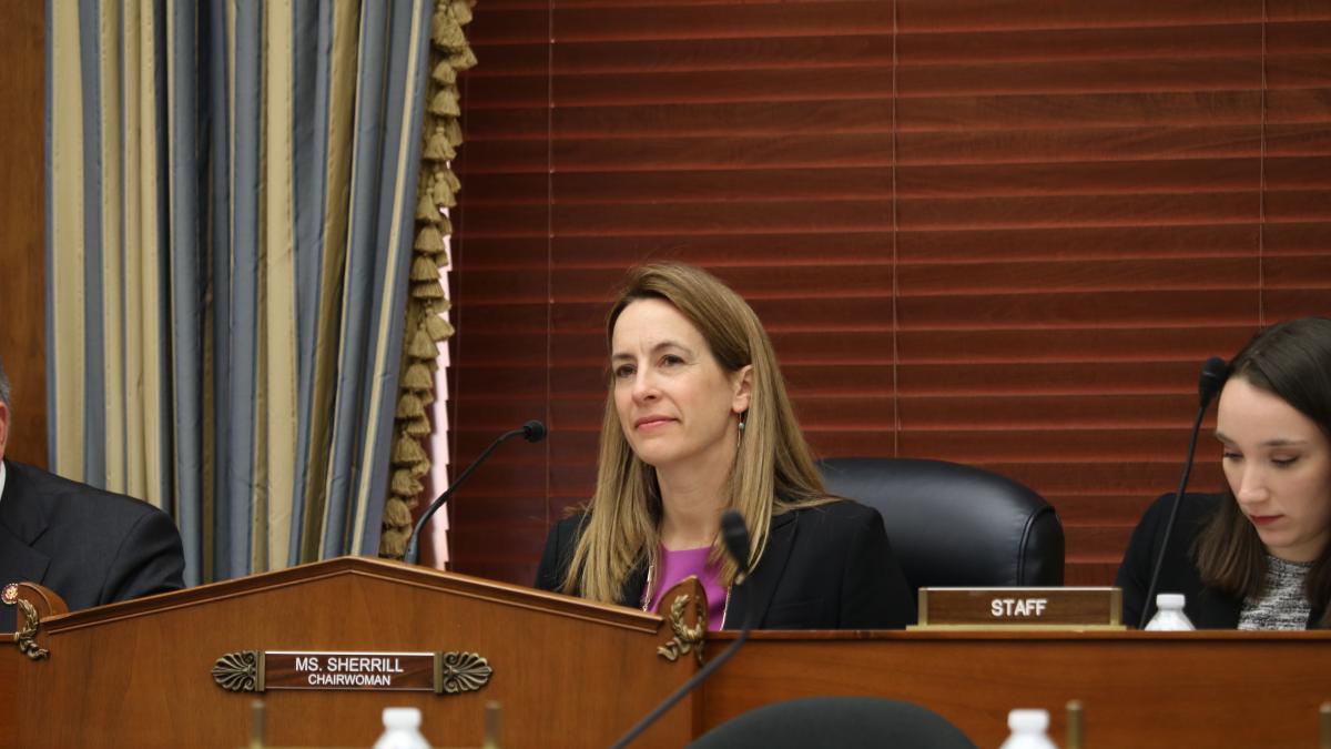 Chairwoman Sherrill at a House Science Investigations and Oversight Committee Hearing