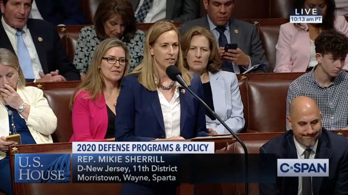 Representative Sherrill delivers the final speech before passage of the NDAA.