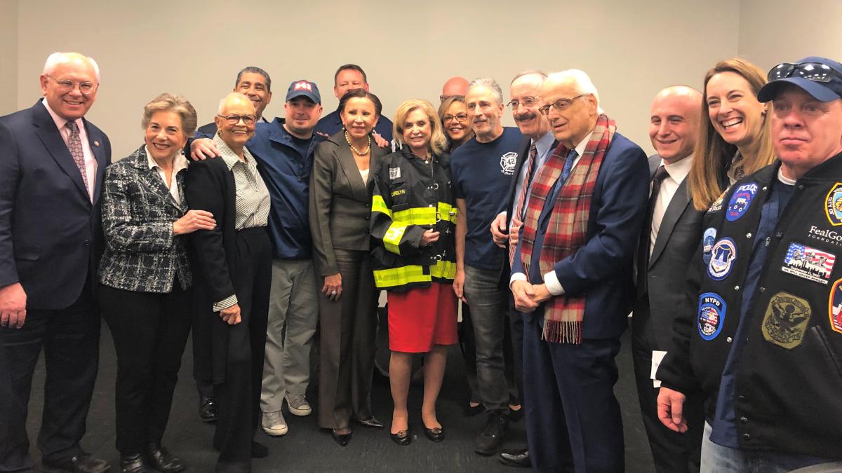 Representative Sherrill joins with September 11th Advocates and members of the NY and NJ delegations after introduction of the Never Forget the Heroes Act