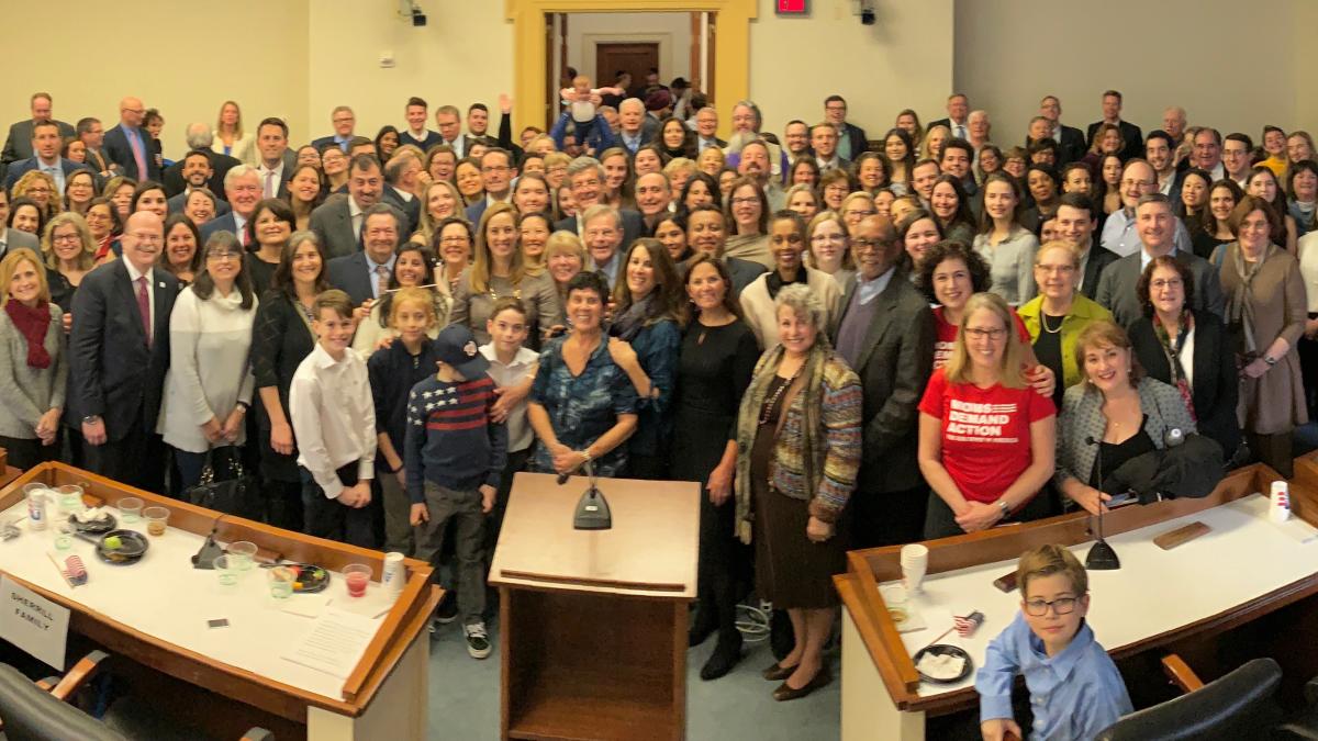 Sherrill gathers with 200 constituents at swearing-in reception in Rayburn Building.
