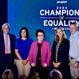 Reps. Sherrill, Fitzpatrick, and Maliotakis with Billie Jean King