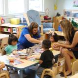 Sherrill with Head Start students