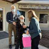 Rep. Sherrill greets residents with Valentines