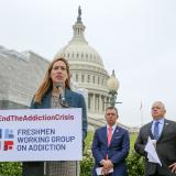 Representative Sherrill announces State Opioid Response Grant bill outside the U.S. Capitol