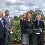 Rep. Sherrill speaks this morning in front of the United States Capitol