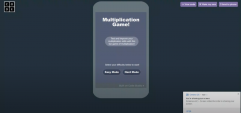 “Multiplication Game” app