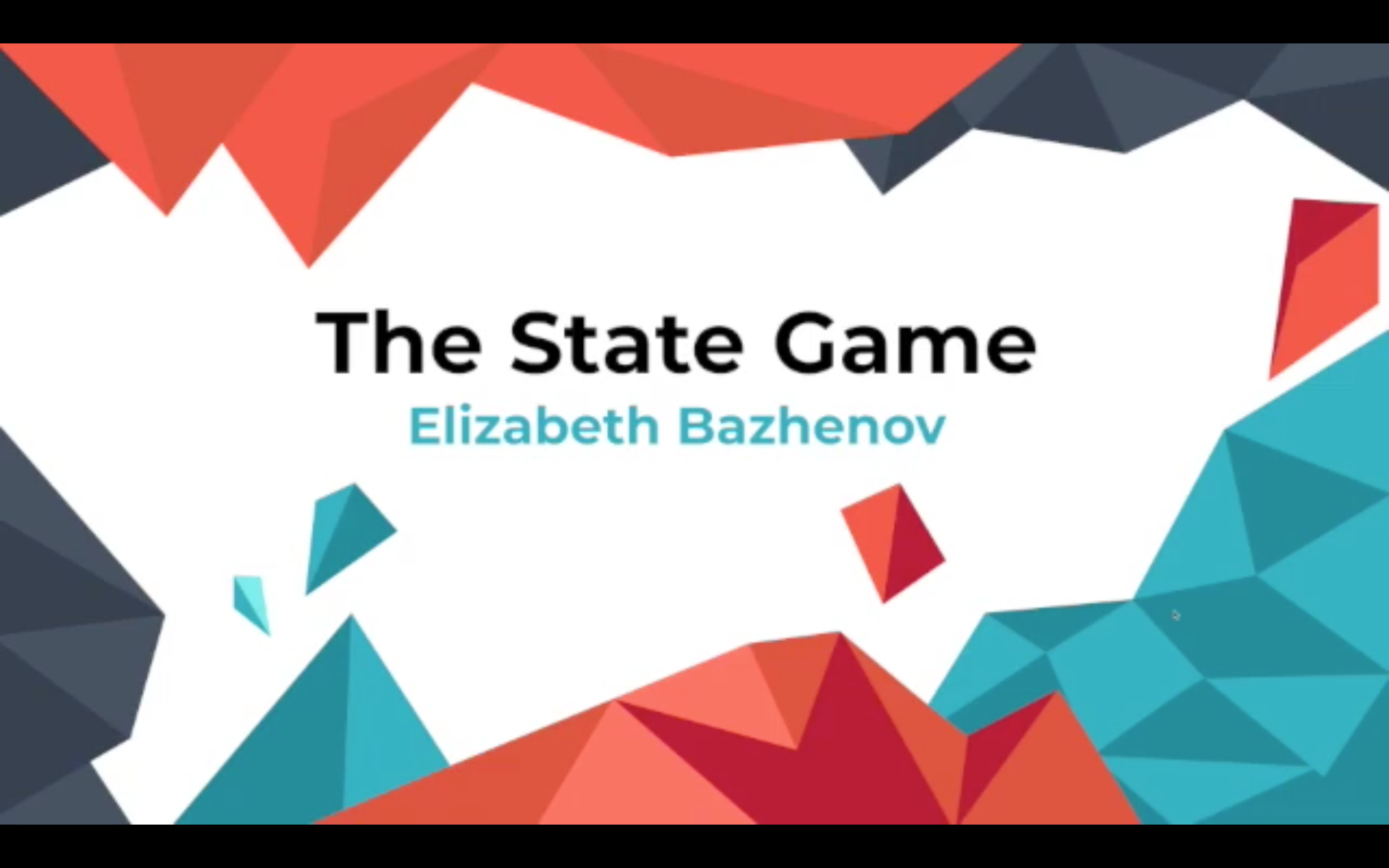 Elizabeth Bazhenov, Montville Township High School, “The State Game”