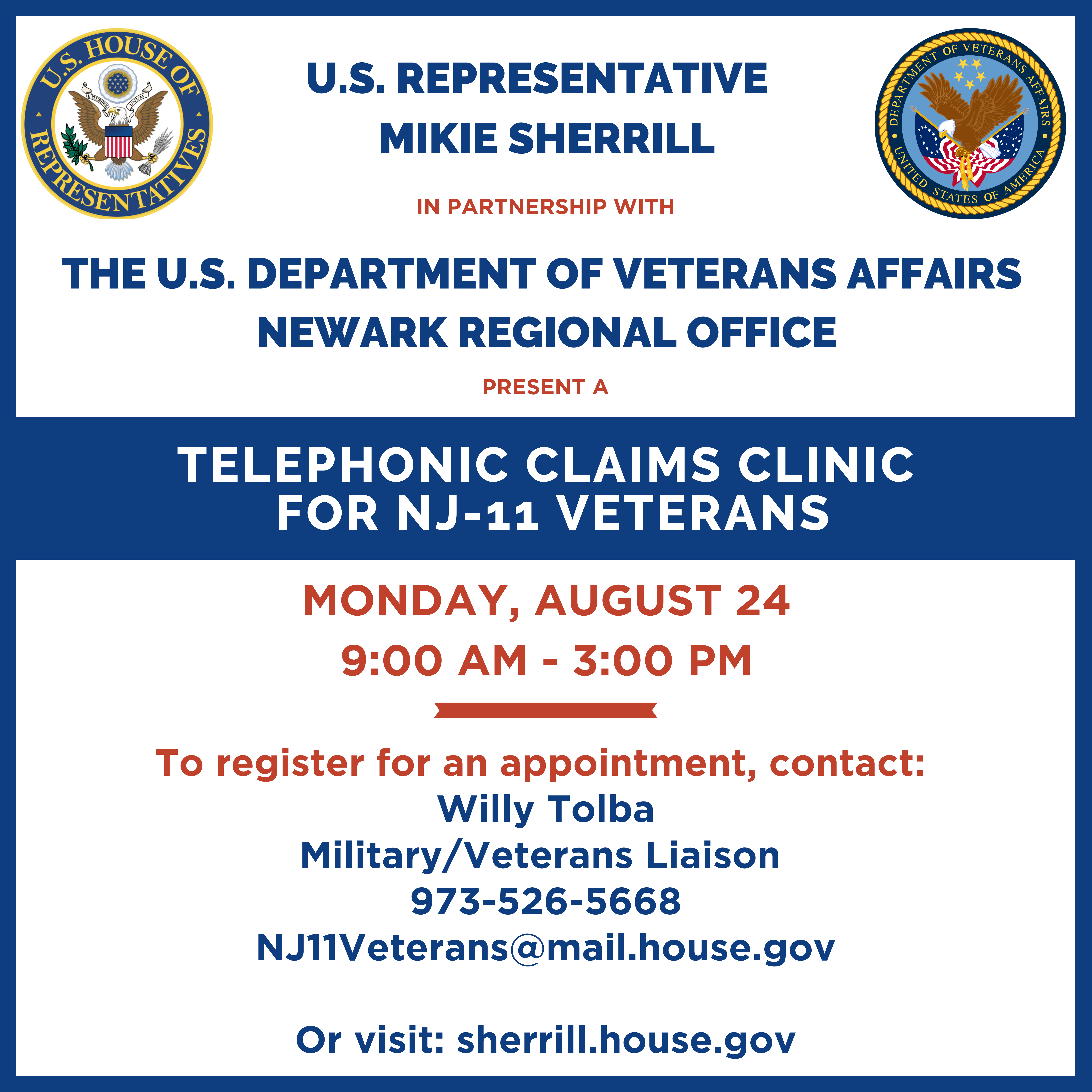 Veterans Claims Clinic on August 24th